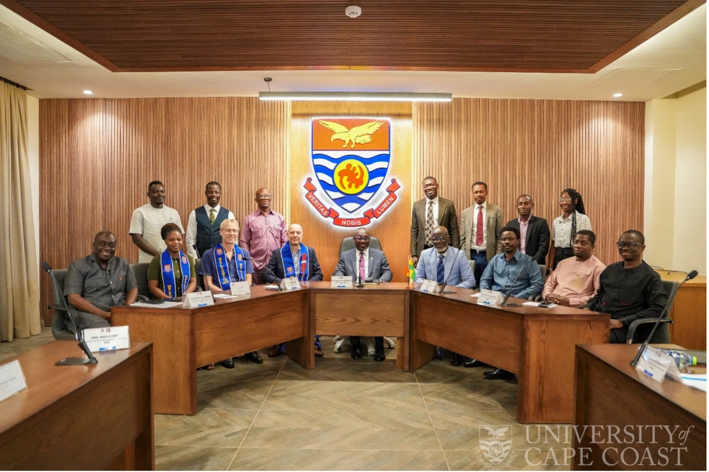 The Danish Ambassador to Ghana, H.E Jakob Linulf with UCC Management