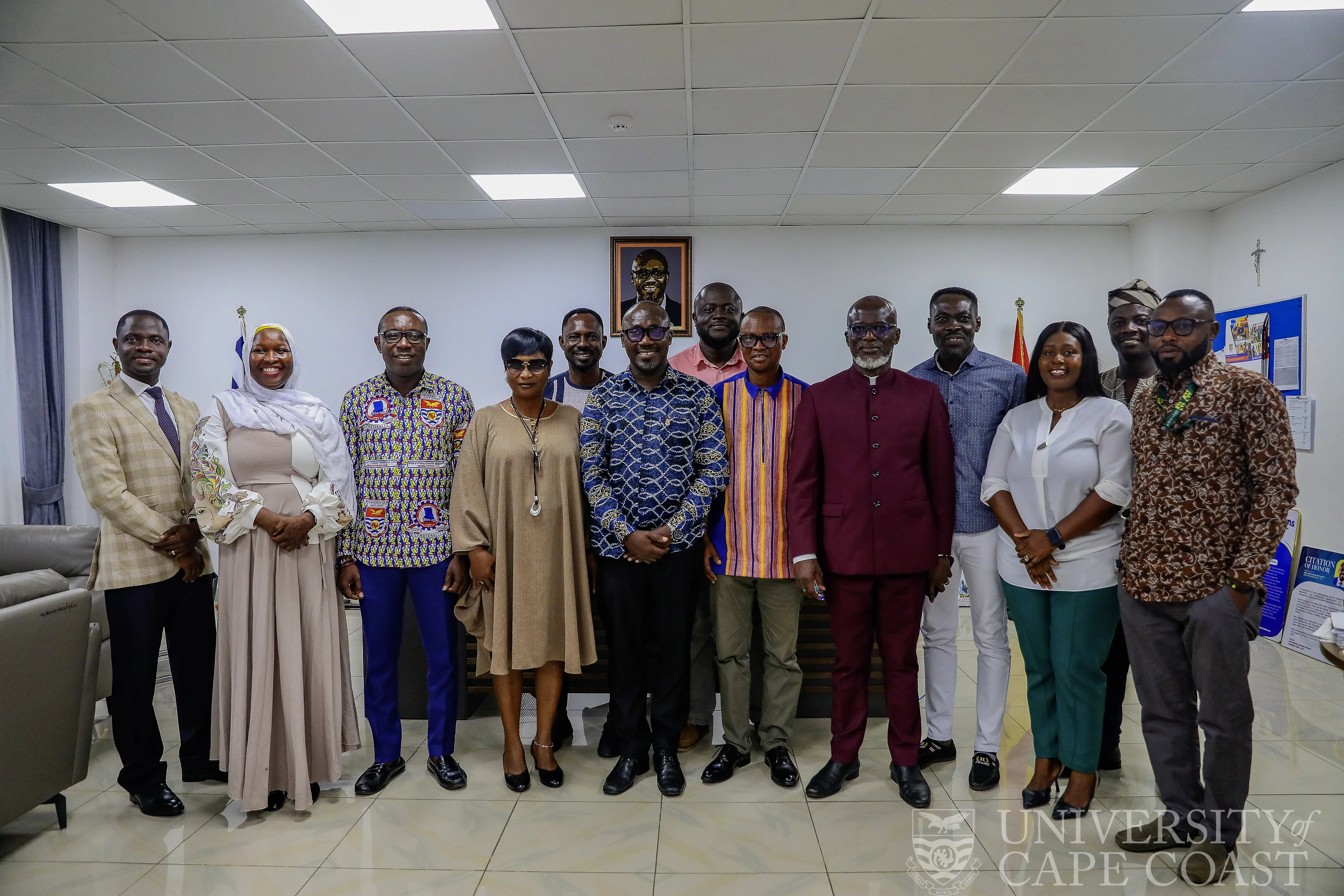 The SSAUoG Executives with the Acting Vice-Chancellor and Registrar