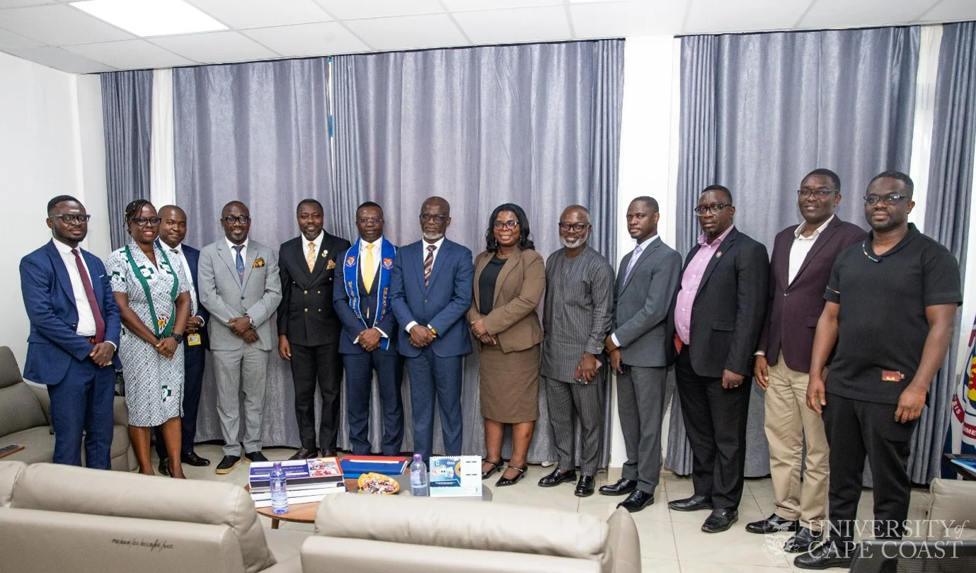 The Vice-Chancellor and Registrar with the ADB team
