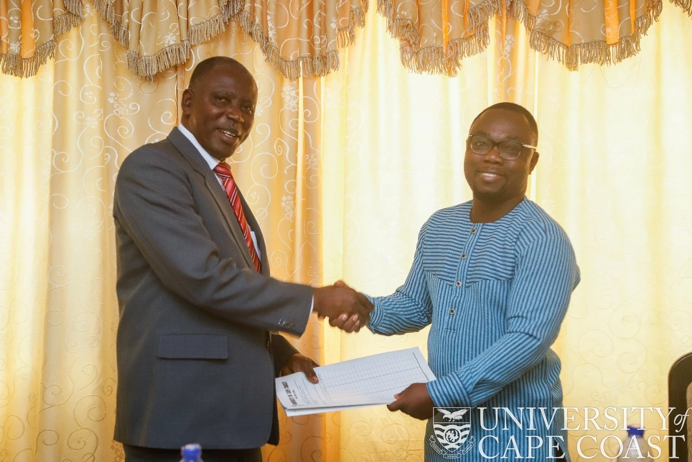 Prof. Stephen Ocansey Hands over to Dr. Addae Boateng Adu-Gyamfi as Hall Master of VALCO Trust Hall